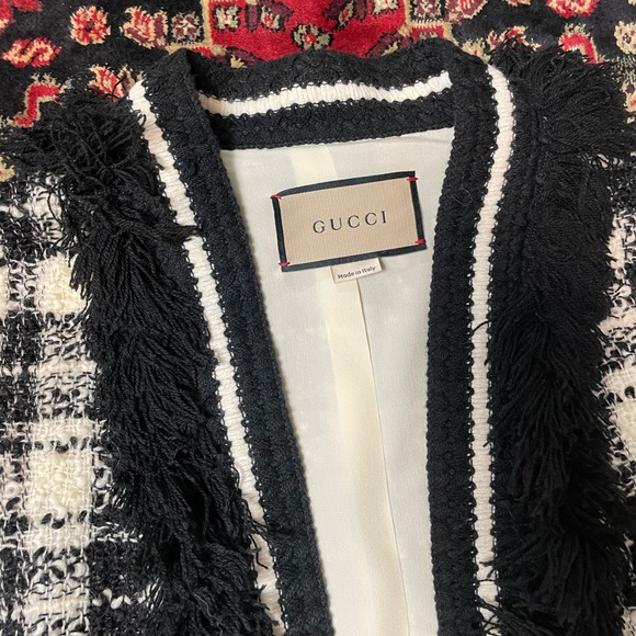 GUCCI Black Ivory Wool Boucle Tweed Jacket - Picture 5 of 13
